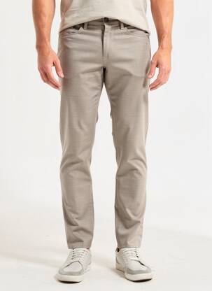 Pantalon slim țesătură melanj mărime normală maro BRUNO SAINT HILAIRE bărbat