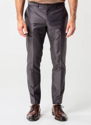 Pantalon slim țesătură poplin mărime normală gri IZAC bărbat