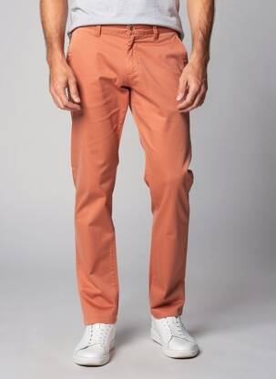 Pantalon chino țesătură poplin mărime normală portocalie IZAC bărbat