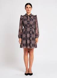Rochie scurtă mâneci lungi mâneci lungi negru MOLLY BRACKEN femeie