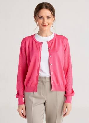 Vestă cu mâneci lungi guler rotund roz MAX MARA femeie