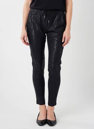 Pantalon slim talie elastică mărime normală negru HBT femeie