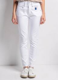 Pantalon slim țesătură poplin mărime normală alb TIFFOSI femeie