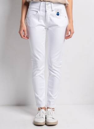 Pantalon slim țesătură poplin mărime normală alb TIFFOSI femeie