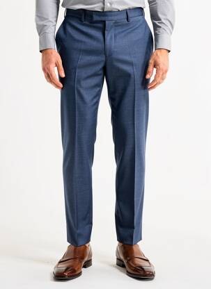 Pantalon slim țesătură melanj mărime normală albastru IZAC bărbat