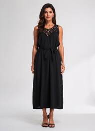 Rochie lungă fără mâneci fără mâneci negru LA FIANCÉE femeie