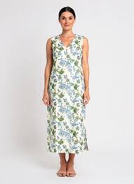 Rochie lungă imprimeu floral fără mâneci albastru LA FIANCÉE femeie