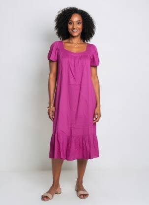 Rochie midi mâneci scurte mâneci scurte violet LA FIANCÉE femeie