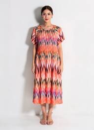 Rochie midi croială fluidă mâneci scurte portocaliu BETTY BARCLAY femeie
