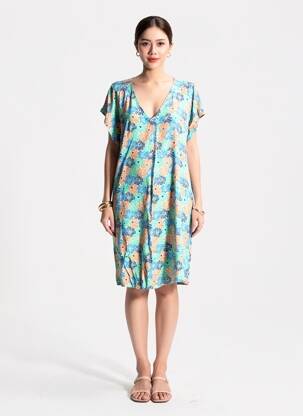 Rochie scurtă mâneci scurte mâneci scurte albastru LA FIANCÉE femeie