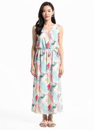 Rochie lungă țesătură crep fără mâneci alb GRIFFON femeie