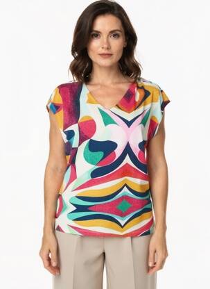 Tricou guler în v mâneci scurte roșu LA FIANCÉE femeie