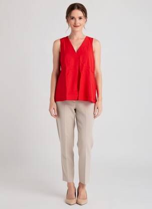 Top imprimeu fantezie fără mâneci roșu LA FIANCÉE femeie
