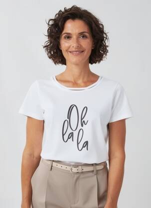 Tricou elasticitate mâneci scurte alb I.ODENA femeie