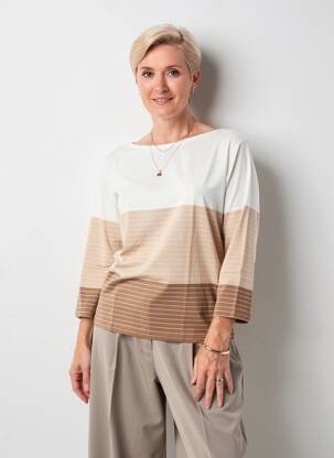 Tricou mâneci 3/4 mâneci 3/4 bej I.ODENA femeie