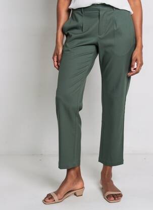 Pantalon 7/8 elasticitate mărime normală verde LA FIANCÉE femeie