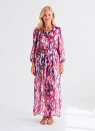 Rochie lungă țesătură crep mâneci 3/4 violet YEST femeie