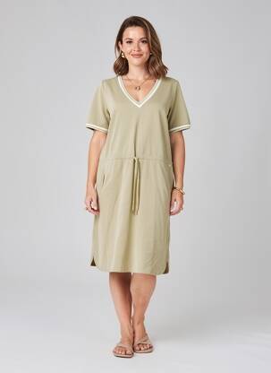 Rochie midi mâneci scurte mâneci scurte verde YEST femeie