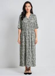 Rochie lungă mâneci scurte mâneci scurte verde YEST femeie