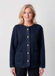 Jachete casual guler rotund albastru JULIE GUERLANDE femeie