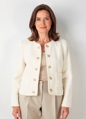 Jachete elegante guler rotund bej JULIE GUERLANDE femeie