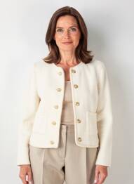 Jachete elegante guler rotund bej JULIE GUERLANDE femeie
