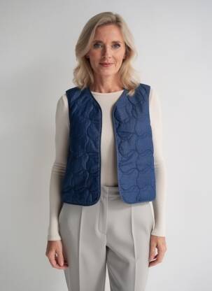 Vestă fără mâneci croială dreaptă albastru JULIE GUERLANDE femeie
