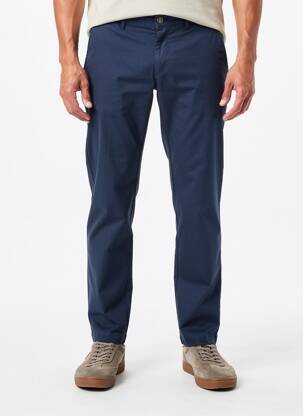 Pantalon chino țesătură poplin mărime normală albastru CAMBRIDGE bărbat