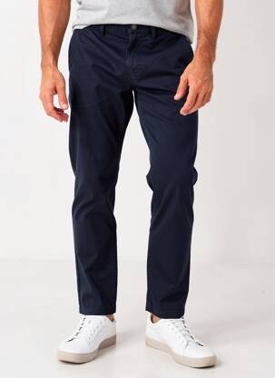Pantalon chino țesătură poplin mărime normală albastru CAMBRIDGE bărbat