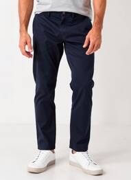 Pantalon chino țesătură poplin mărime normală albastru CAMBRIDGE bărbat