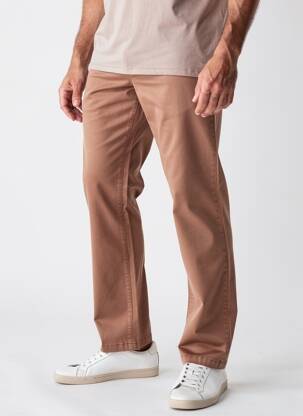 Pantalon chino țesătură poplin mărime normală maro CAMBRIDGE bărbat