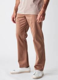 Pantalon chino țesătură poplin mărime normală maro CAMBRIDGE bărbat