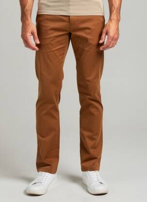 Pantalon chino țesătură poplin mărime normală galben CAMBRIDGE bărbat