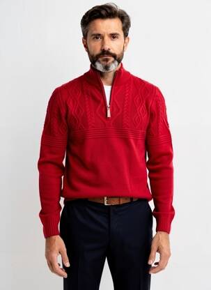Vestă cu mâneci lungi mâneci lungi roșu CAMBRIDGE bărbat