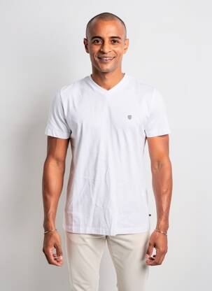 Tricou croială cambrată mâneci scurte alb CAMBRIDGE bărbat