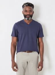 Tricou croială cambrată mâneci scurte albastru CAMBRIDGE bărbat