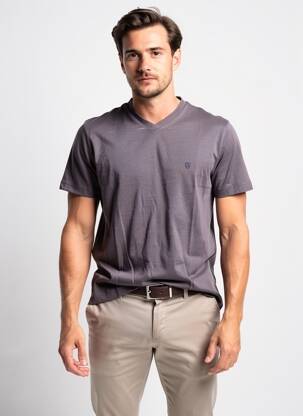 Tricou croială cambrată mâneci scurte gri CAMBRIDGE bărbat