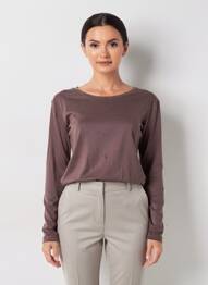 Tricou mâneci lungi mâneci lungi maro C'EST BEAU LA VIE femeie