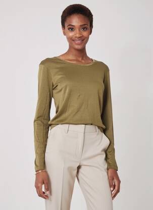 Tricou mâneci lungi mâneci lungi verde C'EST BEAU LA VIE femeie