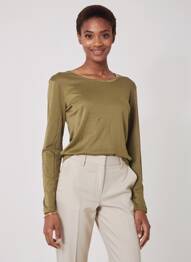 Tricou mâneci lungi mâneci lungi verde C'EST BEAU LA VIE femeie