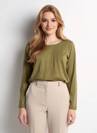 Tricou mâneci lungi mâneci lungi verde C'EST BEAU LA VIE femeie