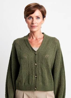 Vestă cu mâneci lungi croială cambrată verde JULIE GUERLANDE femeie