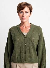 Vestă cu mâneci lungi croială cambrată verde JULIE GUERLANDE femeie