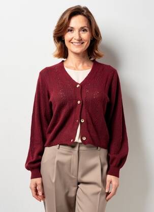 Vestă cu mâneci lungi croială cambrată roșu JULIE GUERLANDE femeie