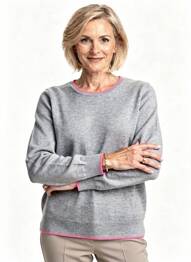 Pulover croială cambrată mâneci lungi gri JULIE GUERLANDE femeie