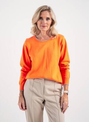 Pulover croială cambrată mâneci lungi portocalie JULIE GUERLANDE femeie