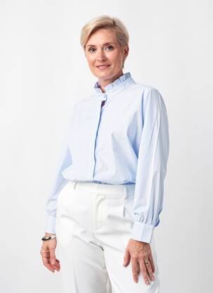 Cămașă croială dreaptă mâneci lungi albastru JULIE GUERLANDE femeie