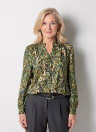 Cămașă croială dreaptă mâneci lungi verde JULIE GUERLANDE femeie