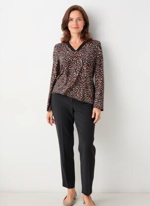 Tricou mâneci lungi mâneci lungi negru JULIE GUERLANDE femeie