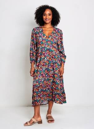 Rochie midi mâneci 3/4 mâneci 3/4 negru C'EST BEAU LA VIE femeie
